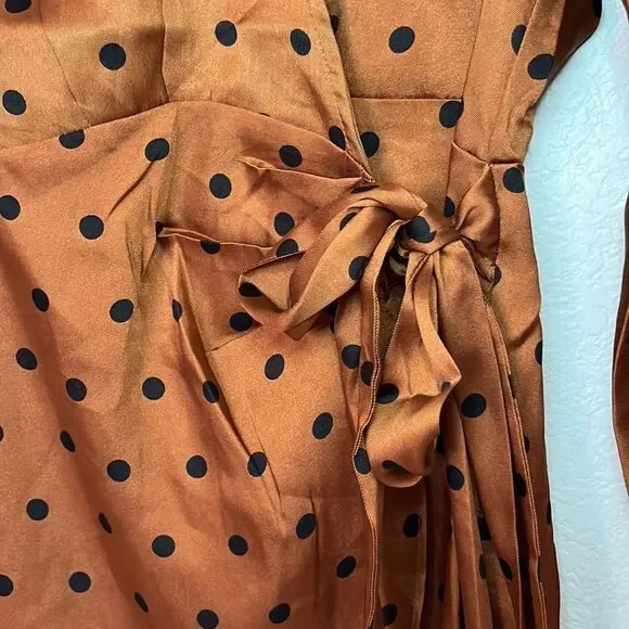 Minkpink Rust and Black Milan Wrap Dress NEW